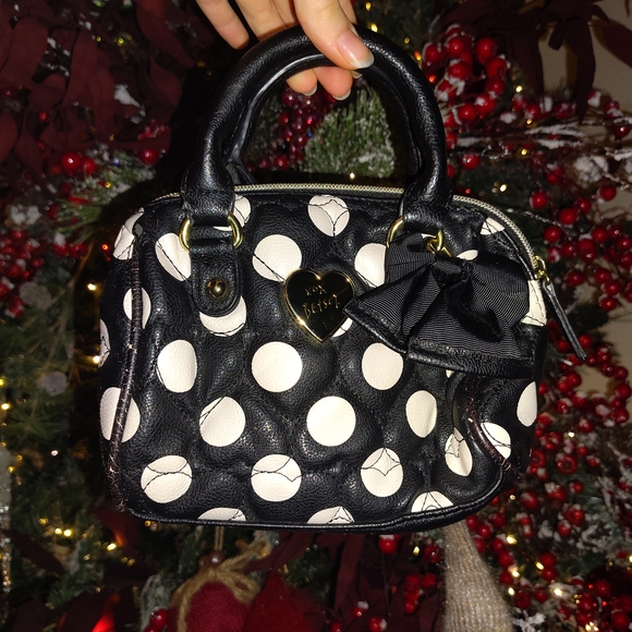 Betsey Johnson Handbags - Betsey Johnson Black and White Mini Bag with Bow